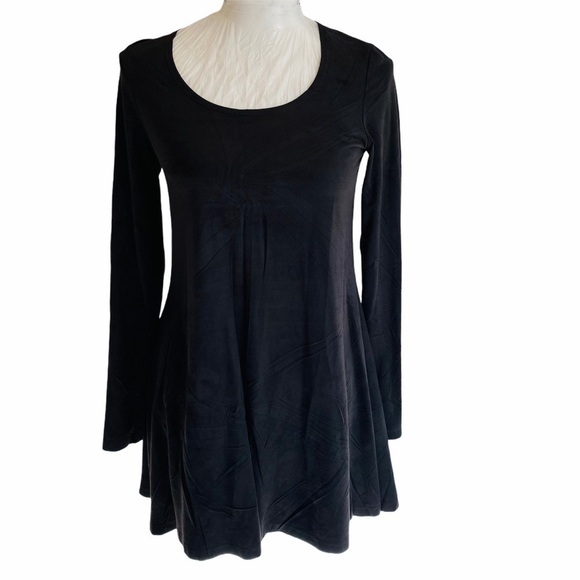 Lauren VIDAL Dress Charcoal Crashed Velvet Look Size small - Picture 1 of 9